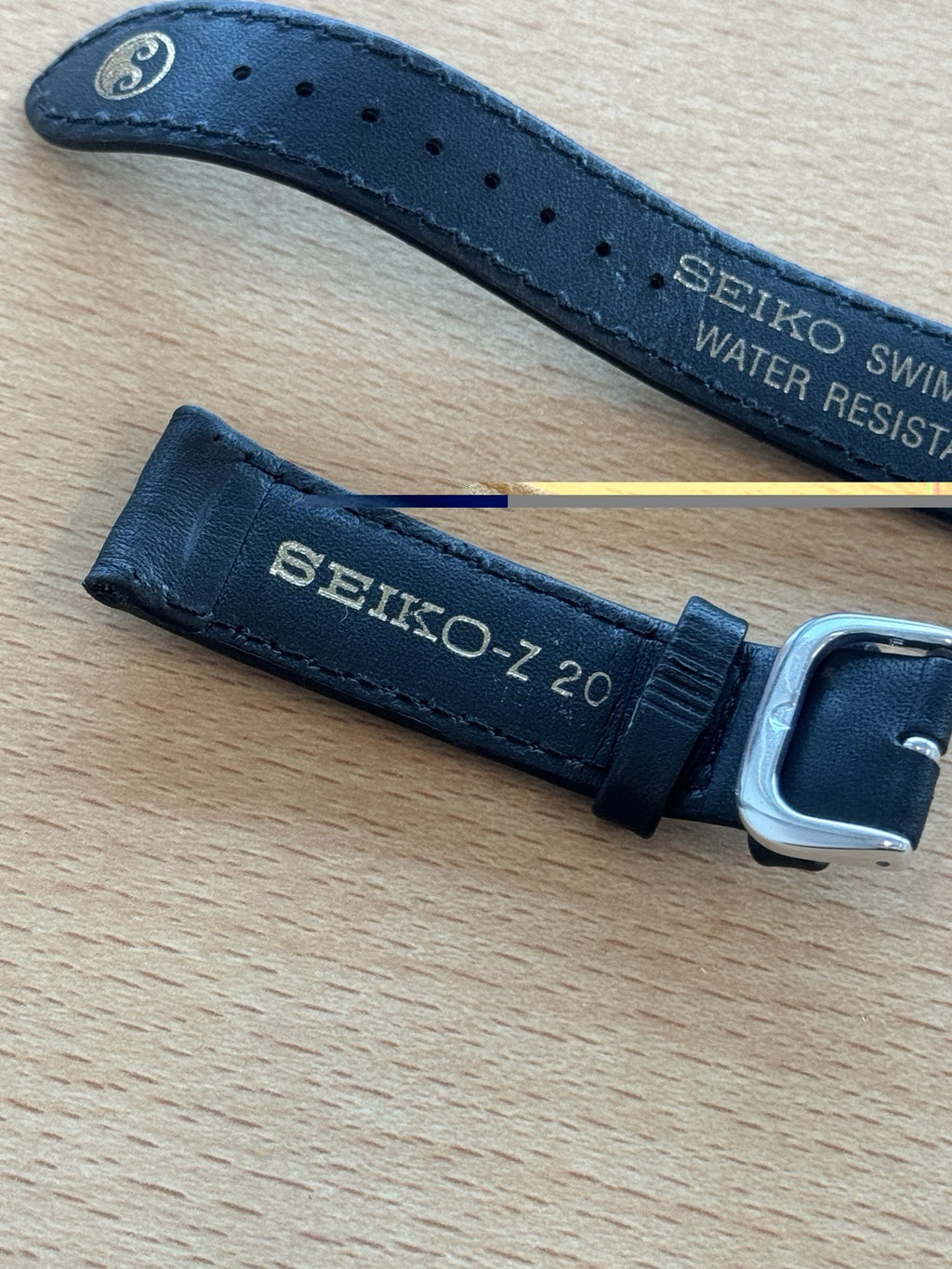 Seiko-Z 20 Swim Safe Water Resistant Black Watch Strap 19.6mm New Old Stock
