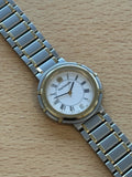 Guy Laroche Two Tone Vintage Watch Swiss Made Roman Numerals Quartz Working 32mm