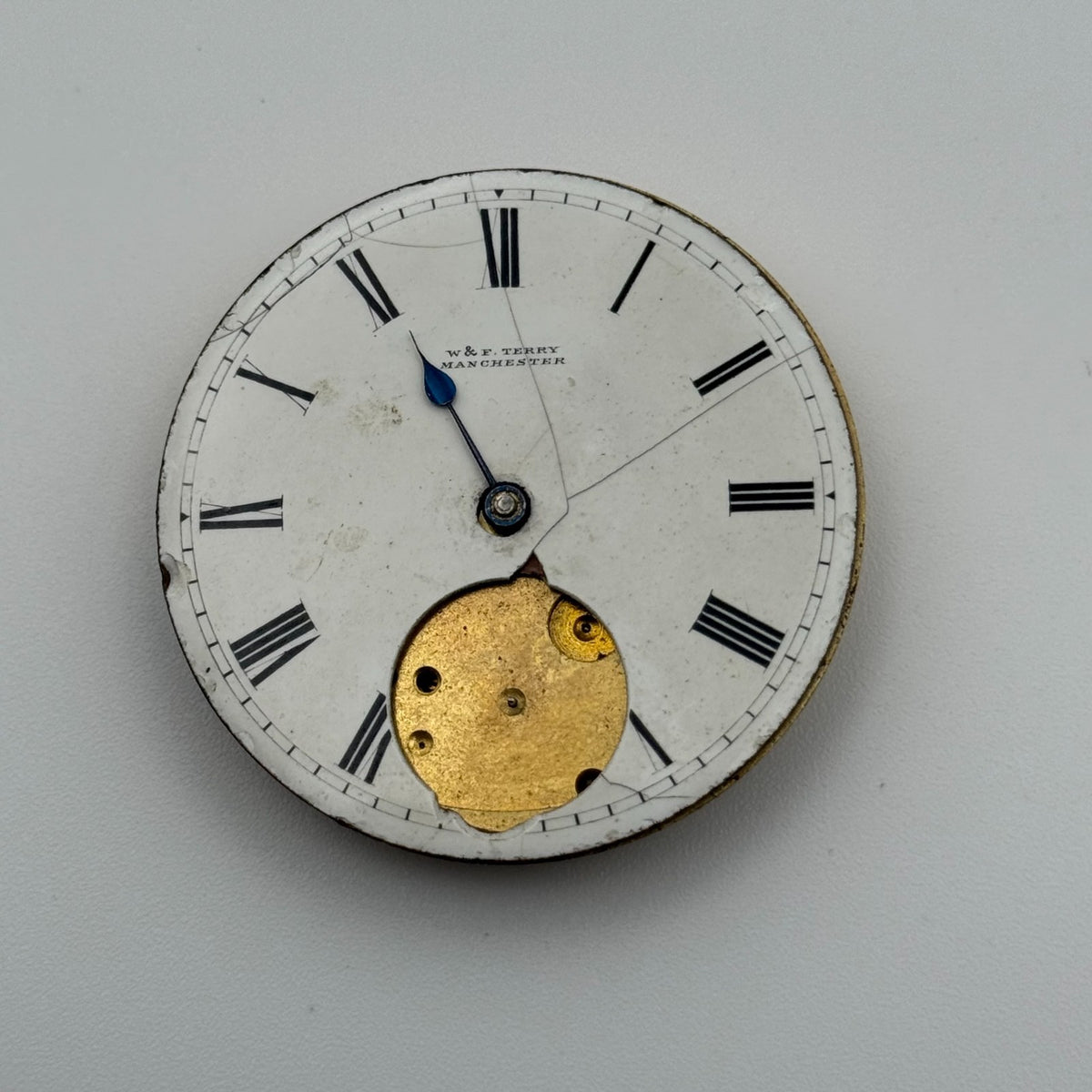Swiss Lever Pocket Watch Movement - W&E Terry Manchester - Parts / Repair 43.1mm