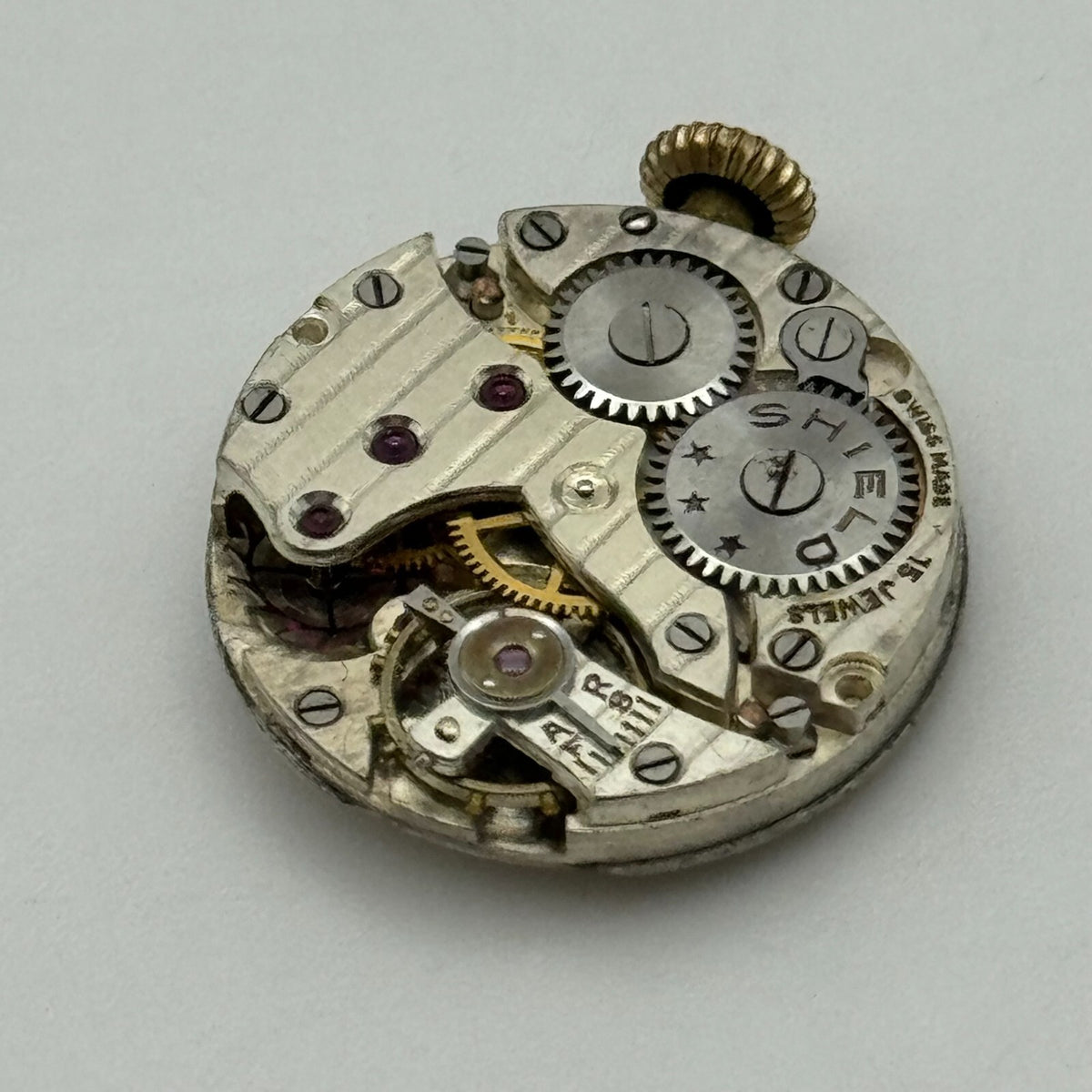 Shield Watch Movement - Nice Finish - For Parts / Repair - 19.6mm