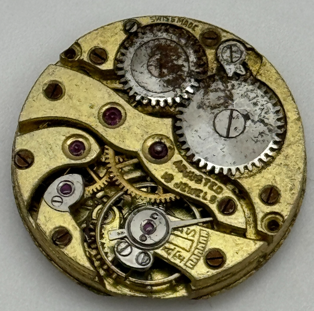 Mappin 18 Watch Movement Jewels Sub Seconds Manual Wind Parts 19.8mm