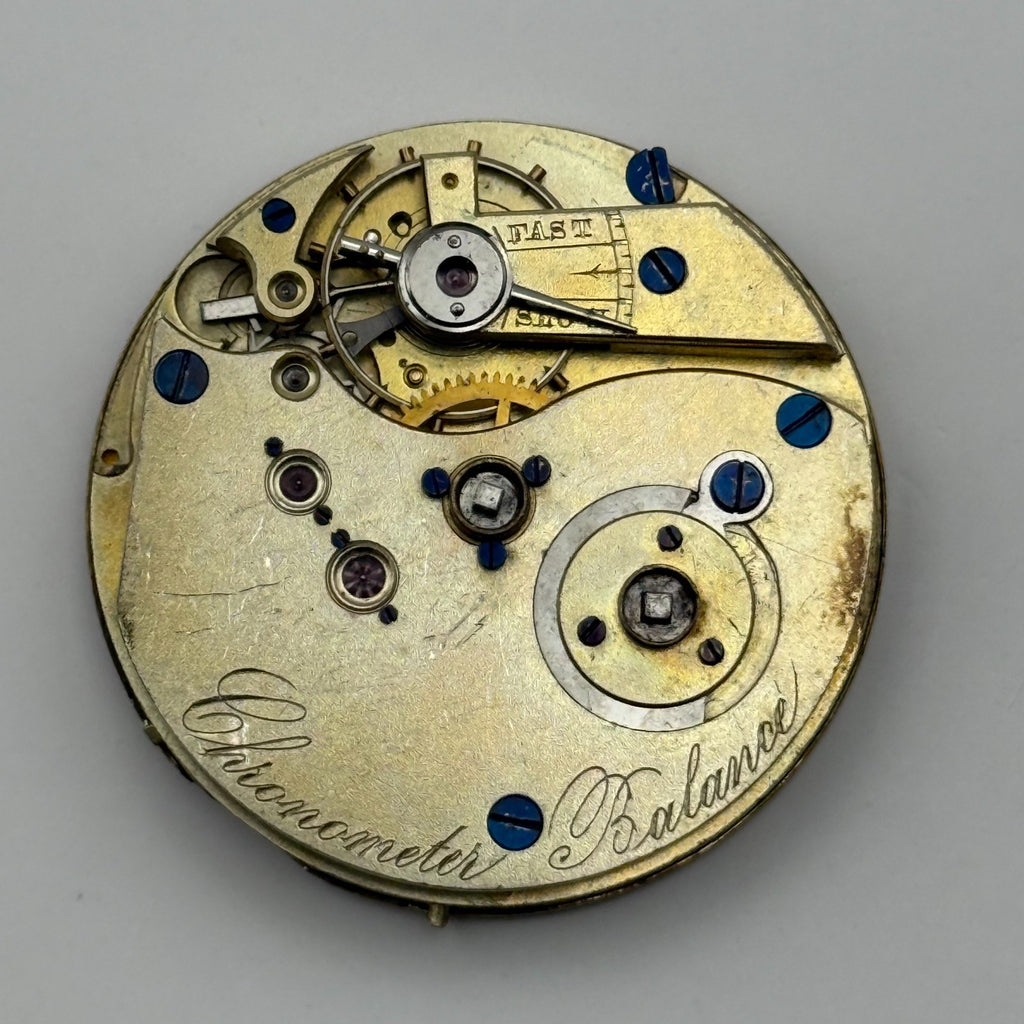 Spring Detent Chronometer Pocket Watch Movement - Unidentified - Parts / Repair
