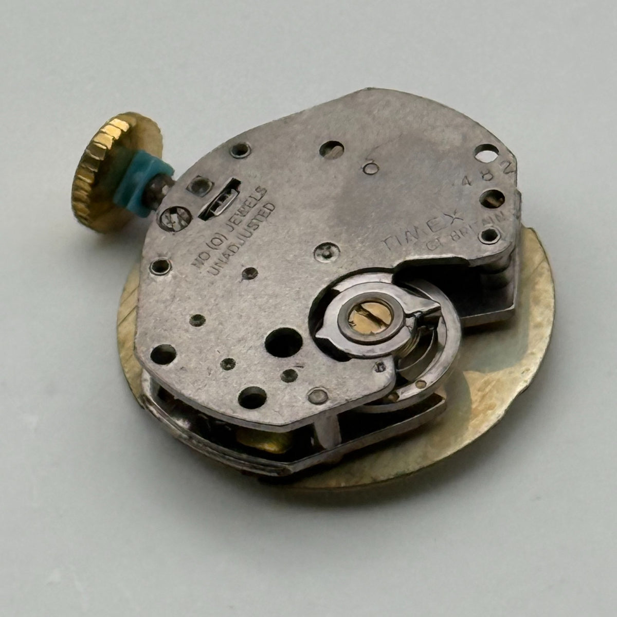 Timex 482 Watch Movement Great Britain 0 Jewel Manual Wind Parts Repair 18.1mm