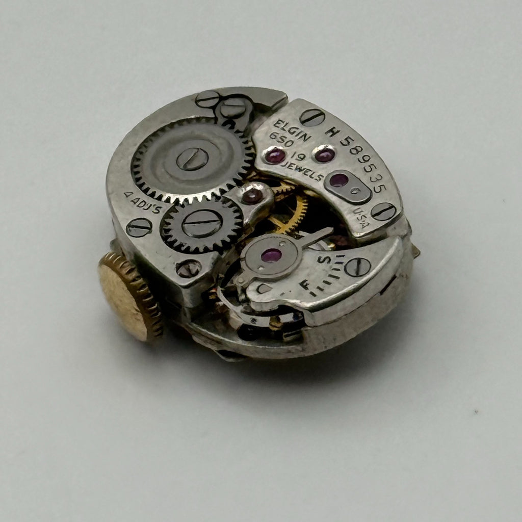 Lady Elgin 650 Watch Movement 19 Jewels U.S.A. Manual Wind Parts Repair 12.7mm