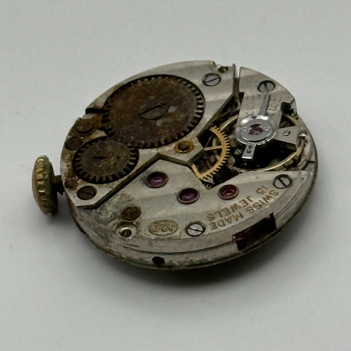 Record Pinnacle Cal 102 Watch Movement - 15 Jewels 19.7m - For Parts / Repair