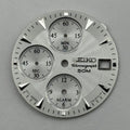Seiko Watch Dial Chronograph 50M Silver Tone Japan Spare Parts Repair 27.5mm