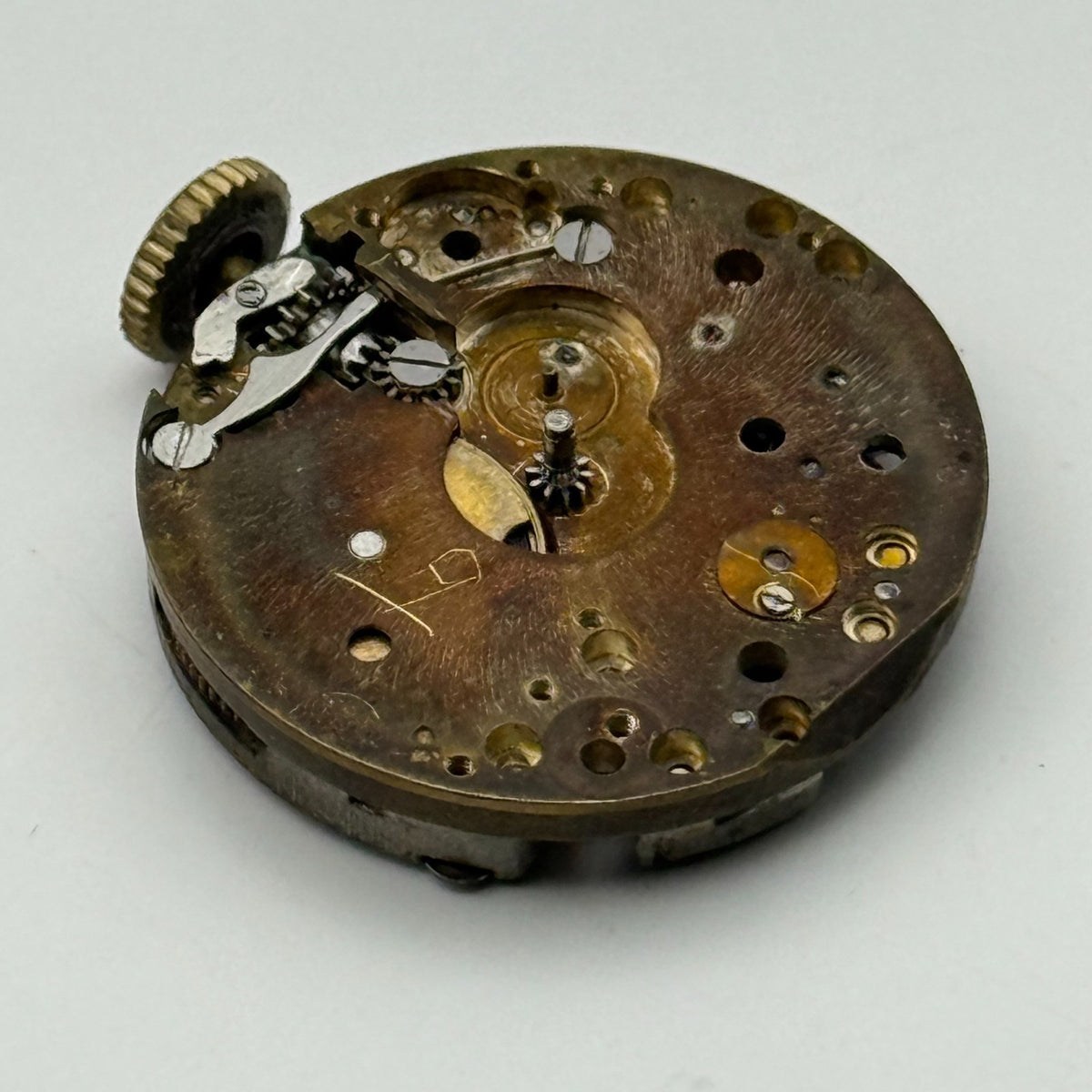 Unidentified Watch Movement Running Swiss Made Manual Wind Parts Repair 23.6mm