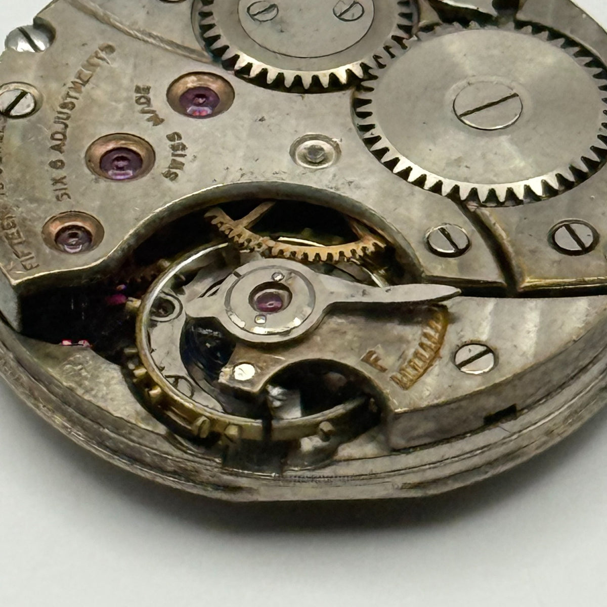 Meridian Regd Watch Movement 15 Jewels 6 Adjustments Manual Wind Parts 23.6mm