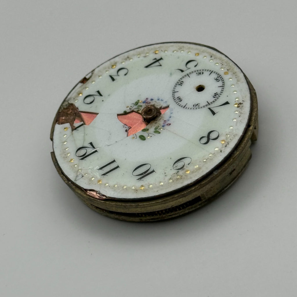 Cylinder Escapement Pocket Watch Movement - Unidentified - Parts / Repair 40mm