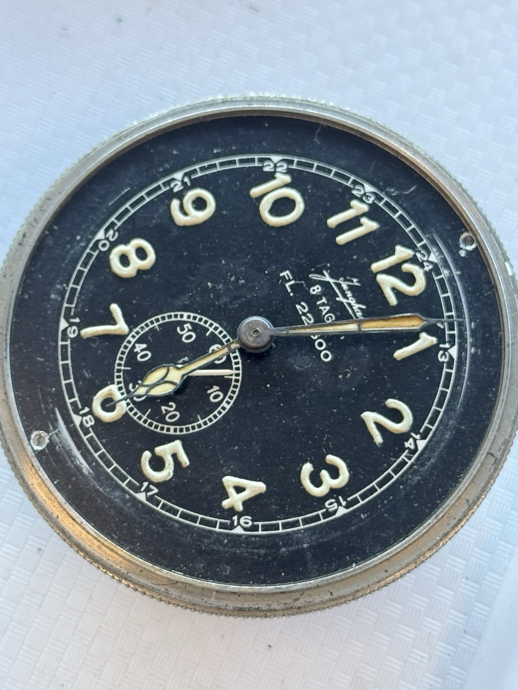 WW2 Junghans Luftwaffe Cockpit Clock 8 Tage FL 22600 German Aircraft Very Rare