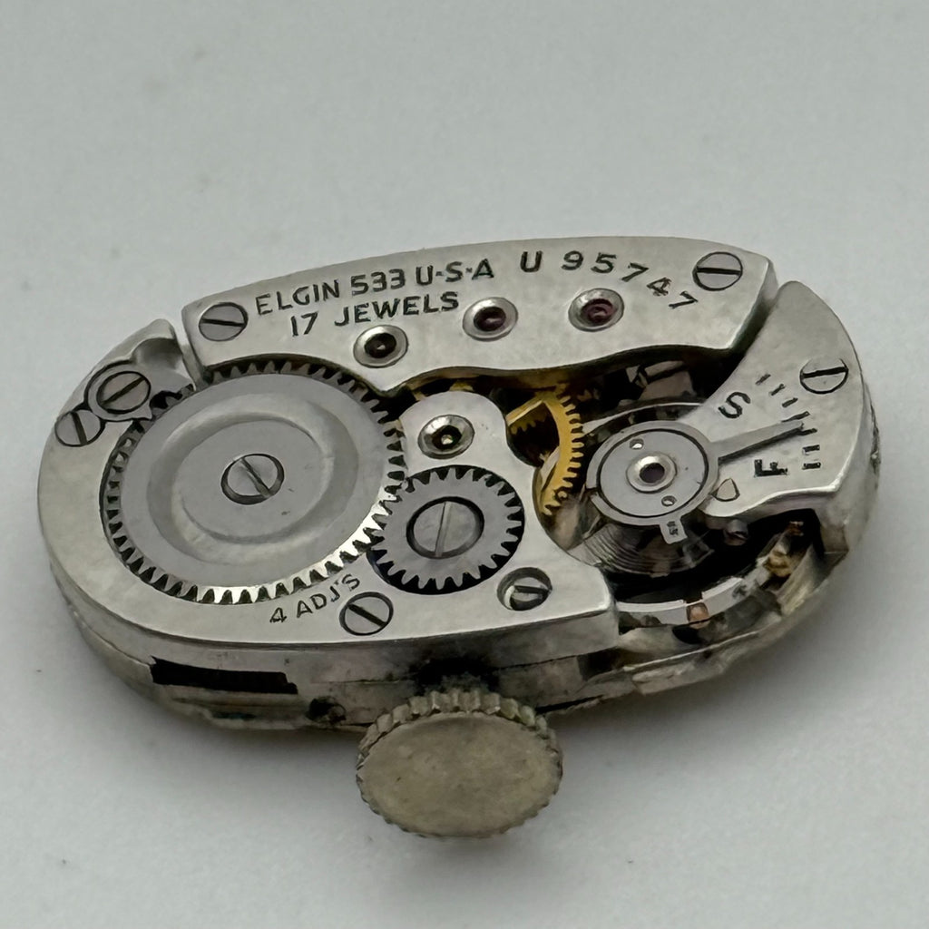 Elgin De Luxe Grade 533 Model 2 Watch Movement - 1947 21/0s - For Parts / Repair