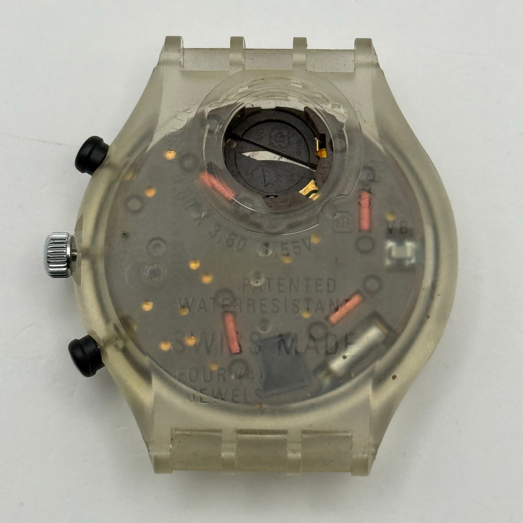 Vintage Swatch Chronograph Watch SCK110 See Through 1995 ETA Quartz Swiss Parts
