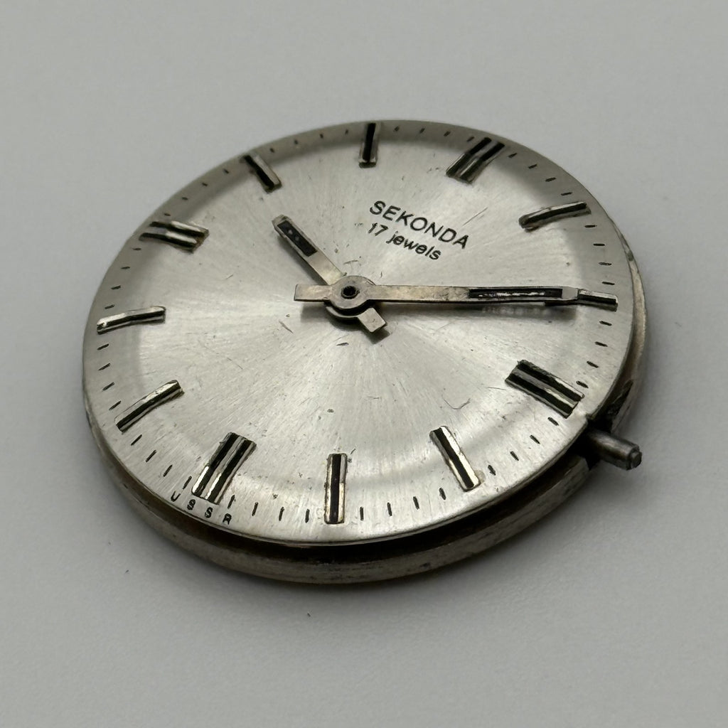 Poljot 2409 Watch Movement - Sekonda Dial - Ticking - For Parts / Repair