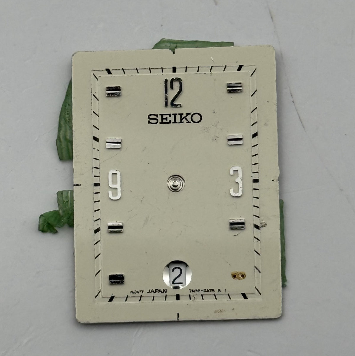 Seiko Watch 7N42-6A78 Dial Rectangular Japan Vintage Spare Parts Repair 20.9mm