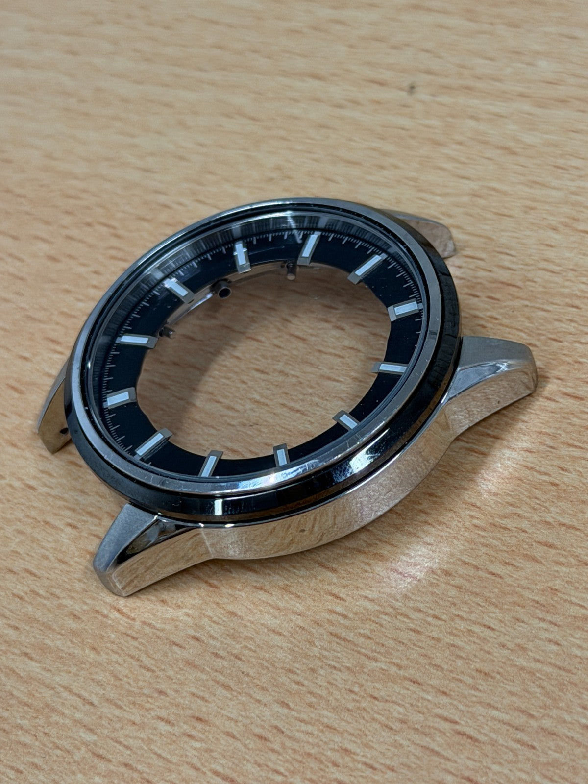 Seiko 5M62 Kinetic Chronograph Watch Case - Black Bezel - New Old Stock - 45mm