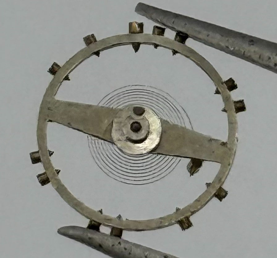 Record 160 Balance Wheel Complete And Spring 9¾’’’ 292 Watch Movement Parts NOS