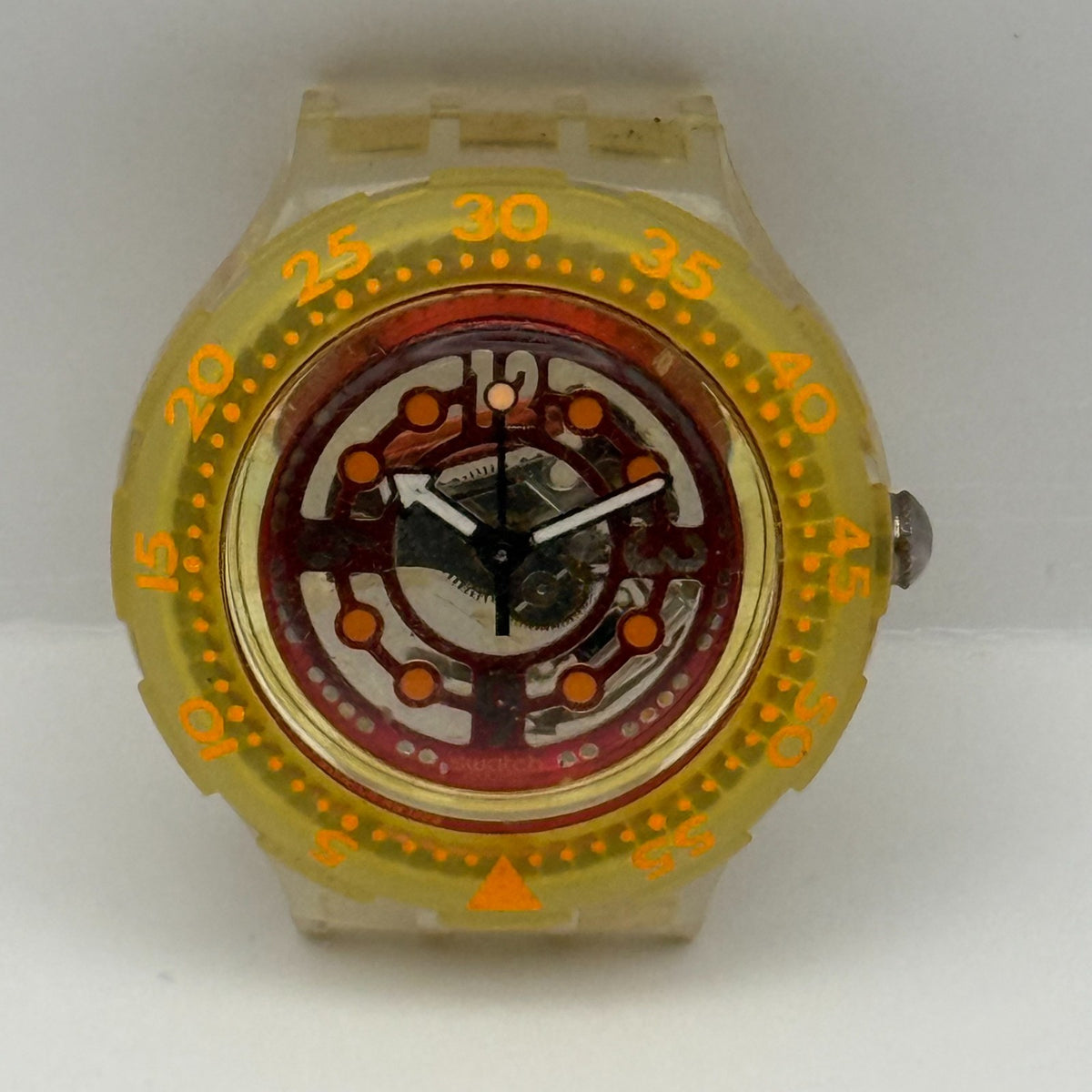 Vintage Swatch Scuba 200 Watch SDK114 Red Marine 1994 ETA Quartz 40mm Parts 