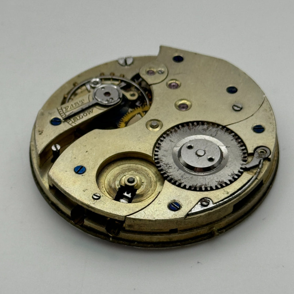 Open Face Unidentified Swiss Pocket Watch Movement Parts Repair Spares 43.2mm