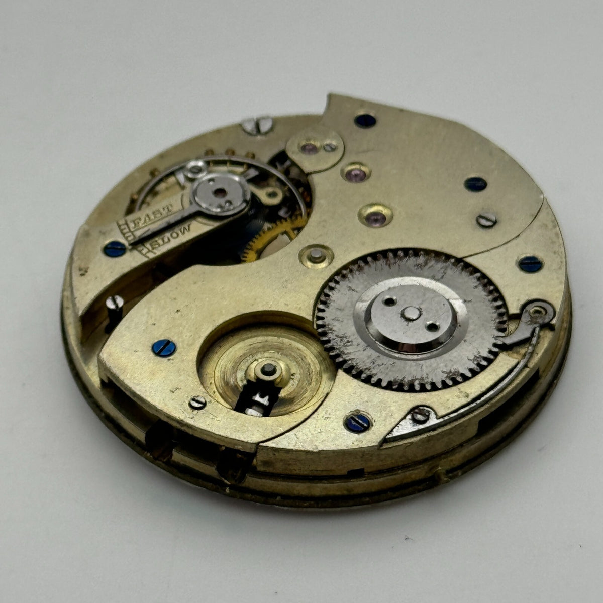 Open Face Unidentified Swiss Pocket Watch Movement Parts Repair Spares 43.2mm
