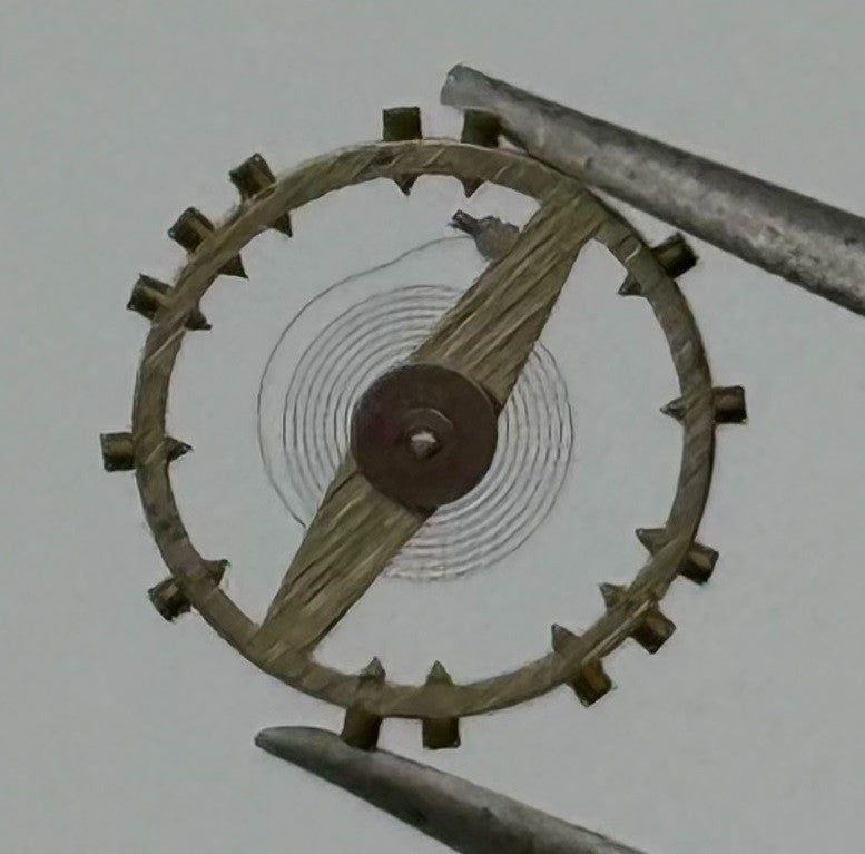 ETA 2412 Balance Wheel Complete And Spring 6¾’’’ 1257 M Watch Movement Parts NOS