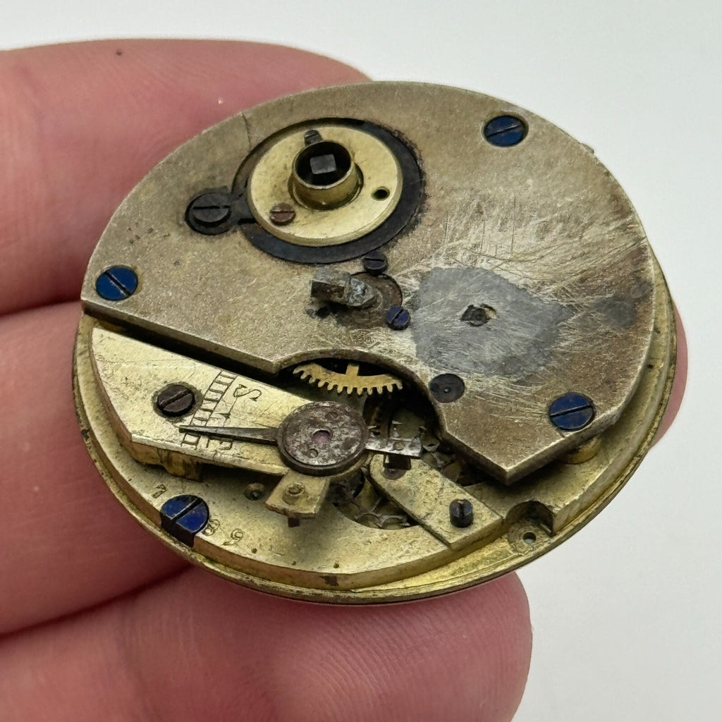 Antique Pocket Watch Movement Key Wound Parts Repair Spares 36.2mm