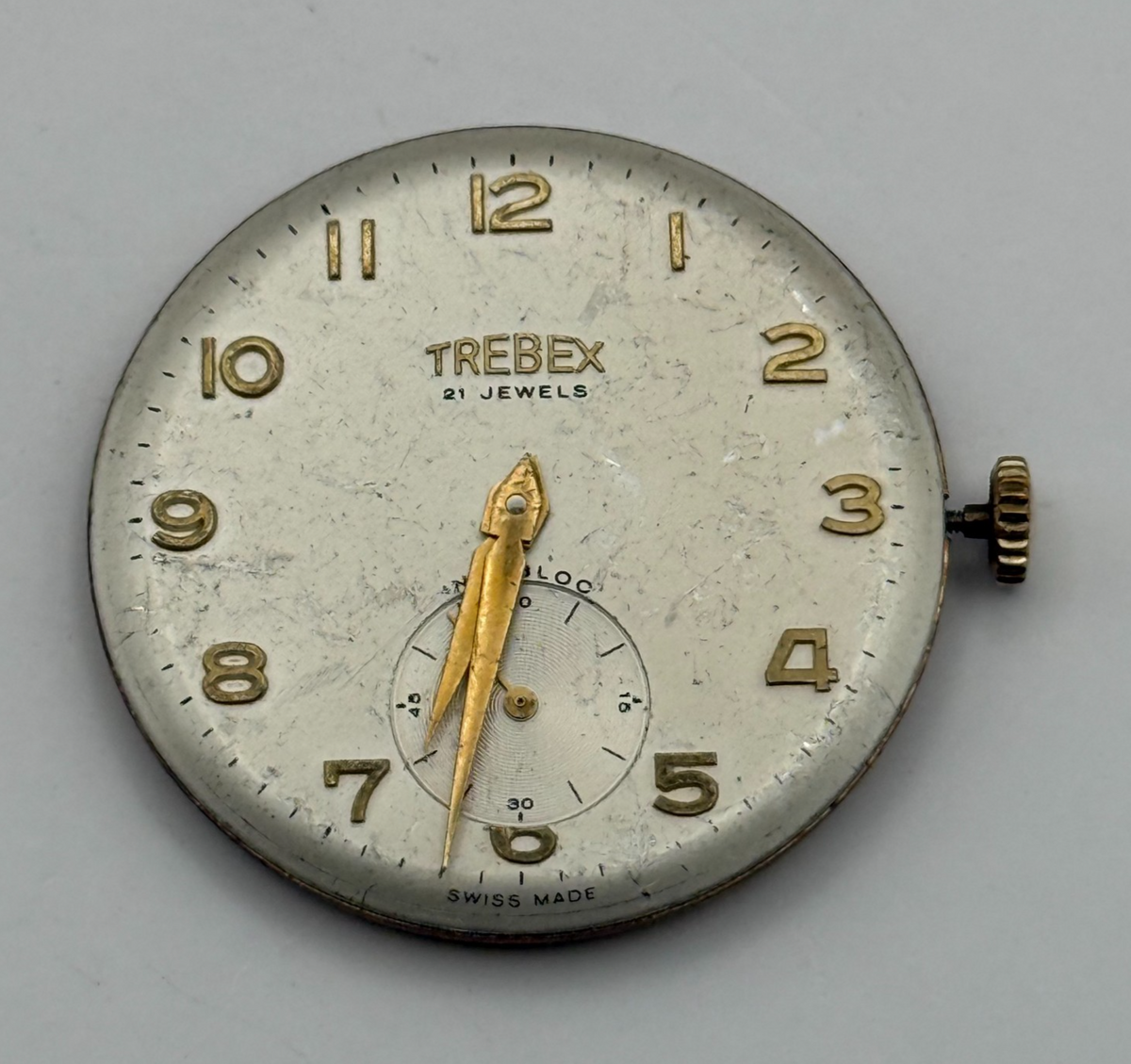 AS 1560 Watch Movement Running A. Schild 1560 Trebex 21 Jewels Parts 32.4mm