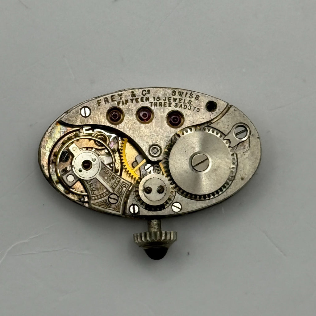 Frey & Co Watch Movement Running Grenad 15J Swiss Manual Wind Parts 14.7mm