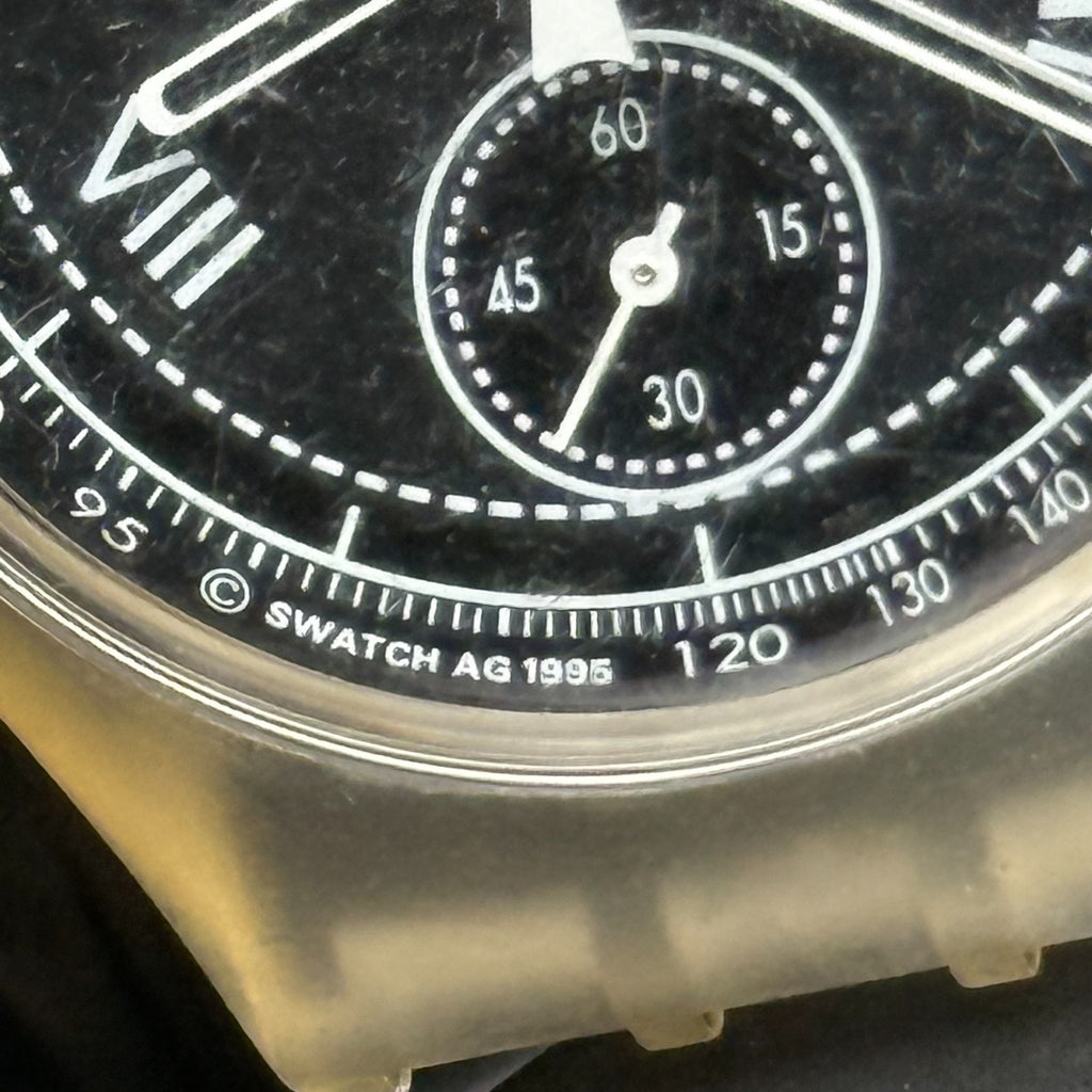 Vintage Swatch Chronograph Watch SCK110 See Through 1995 ETA Quartz Swiss Parts
