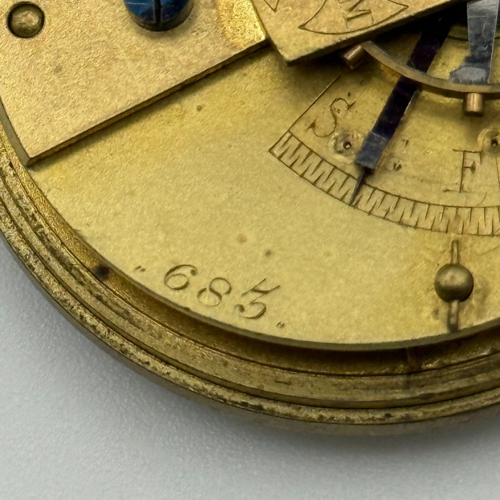 English Lever Pocket Watch Movement - CWMC Antique - For Parts / Repair - 42.9mm