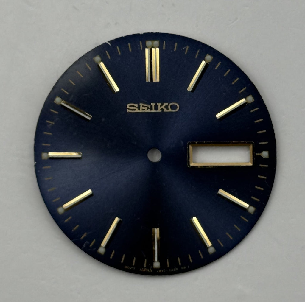 Seiko Watch Dial Black Japan Vintage Spare Parts Repair 29.4mm
