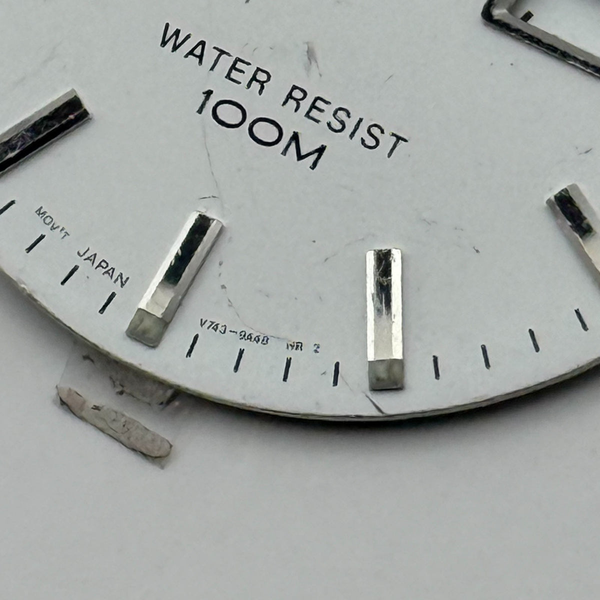 Seiko V743-9AA8 Watch Dial 100M Silver Japan Vintage Spare Parts Repair 29.5mm