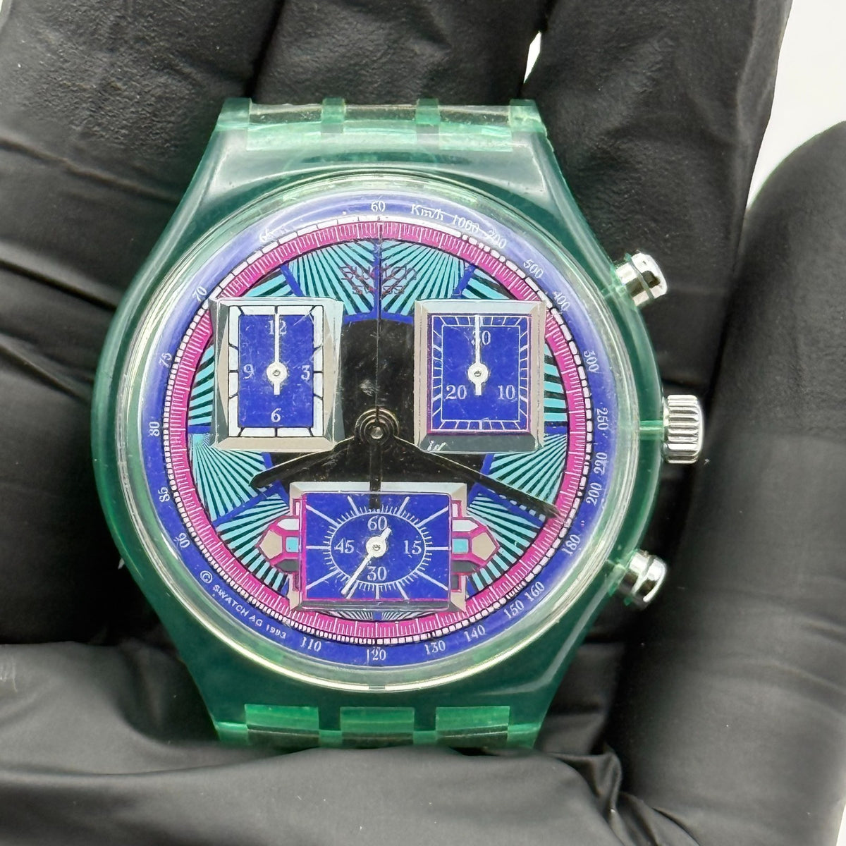 Vintage Swatch Chrono Watch SCN112 Echodeco 1994 ETA Quartz Swiss 39mm Parts