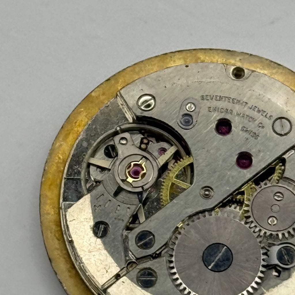 Enicar 1012B Watch Movement A-R 17 Jewels Running Manual Wind Vintage Parts 26mm