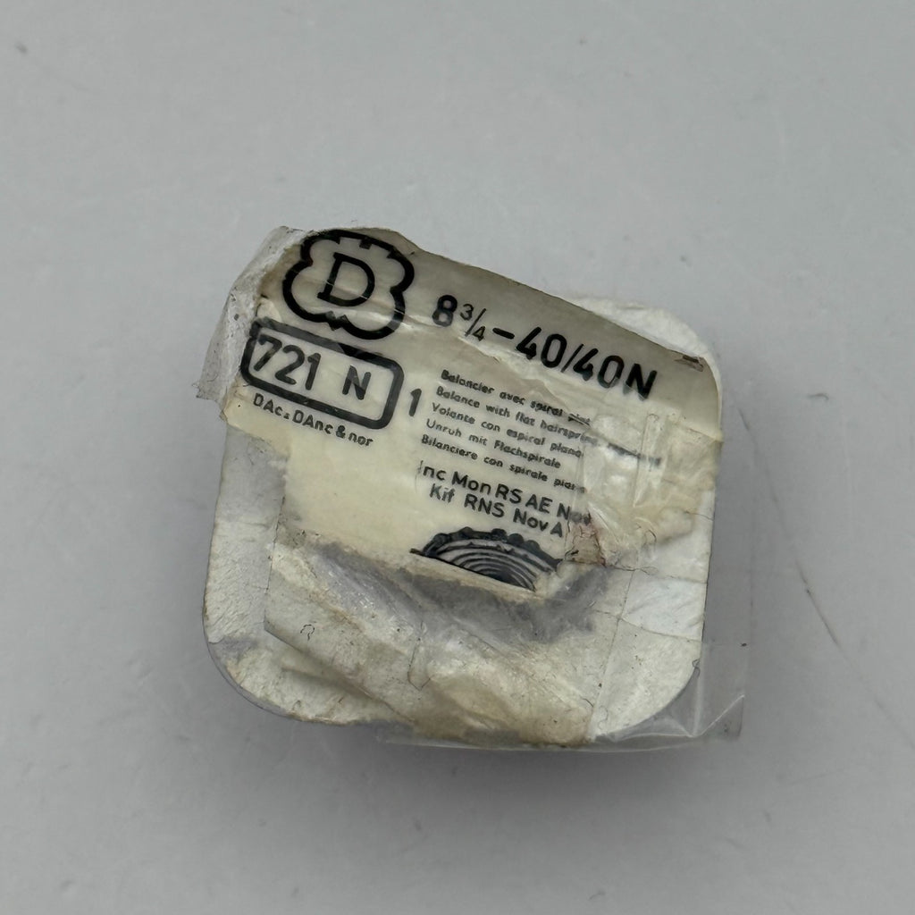 Derby 40 Balance Wheel Complete And Spring 721 N 8¾''' Watch Movement Parts NOS