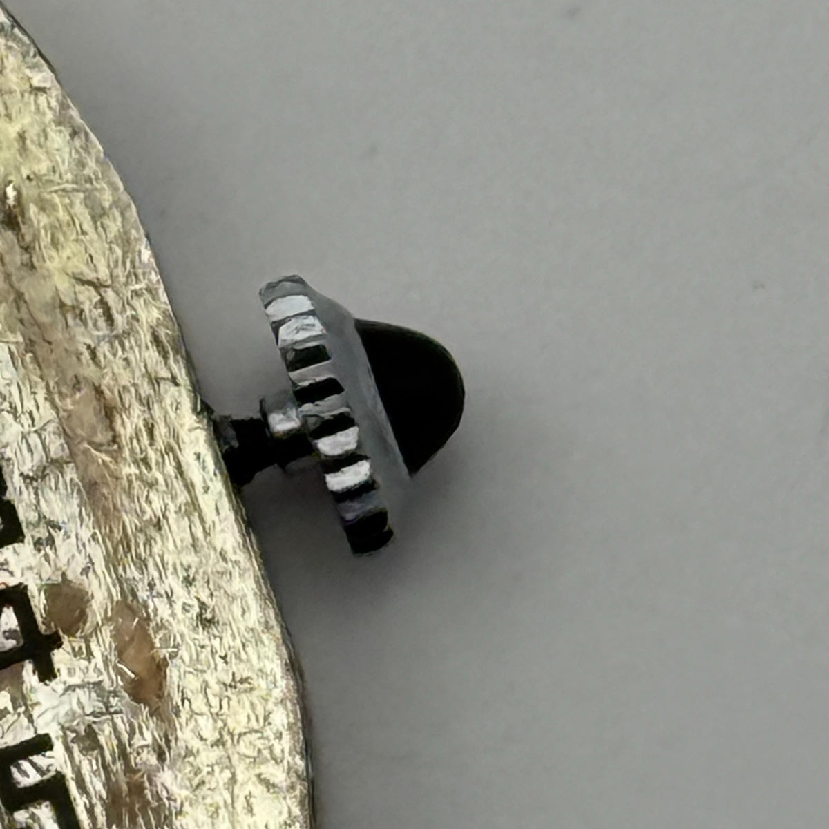 Benrus Watch Movement 6 Jewels 2 ADJ Black Cabochon Crown Parts Repair 24.6mm