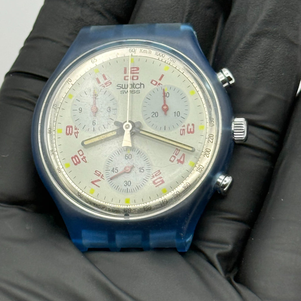 Vintage Swatch Chrono Watch SCN103 JFK 1991 ETA Quartz Swiss 40mm Parts Repair