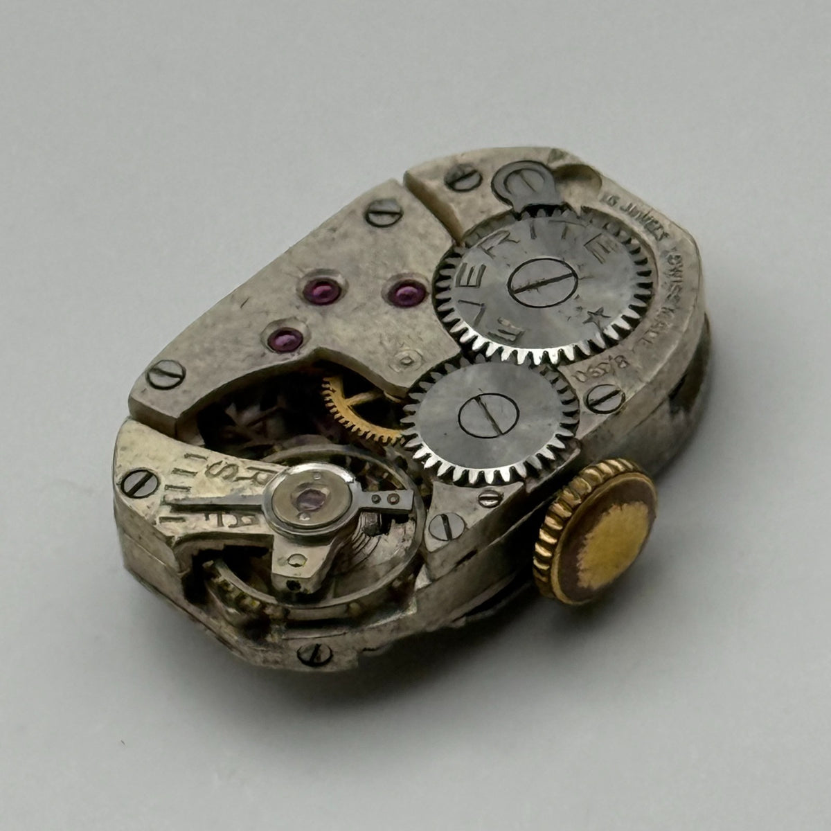 Peseux 120 Watch Movement Running Everite 15J Swiss Manual Wind Parts 12.8mm