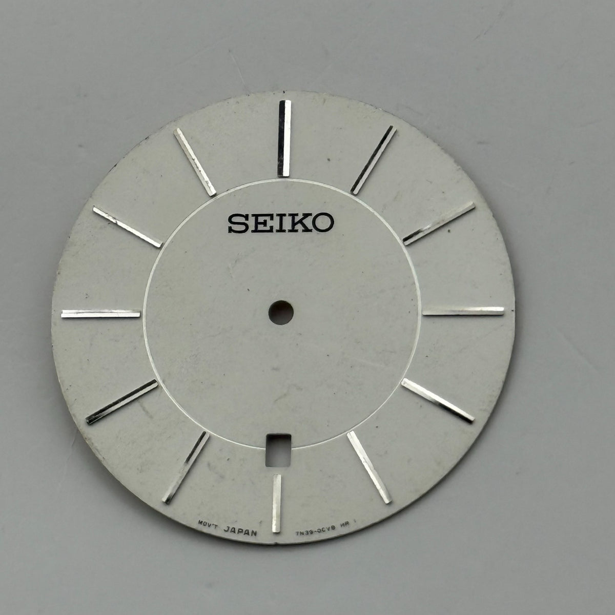 Seiko 7N39-0CY8 Watch Dial White Japan Vintage Spare Parts Repair 30.4mm
