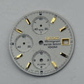 Seiko 7T62-0070 Watch Dial Chronograph 100M Silver Spare Parts Repair 27.4mm