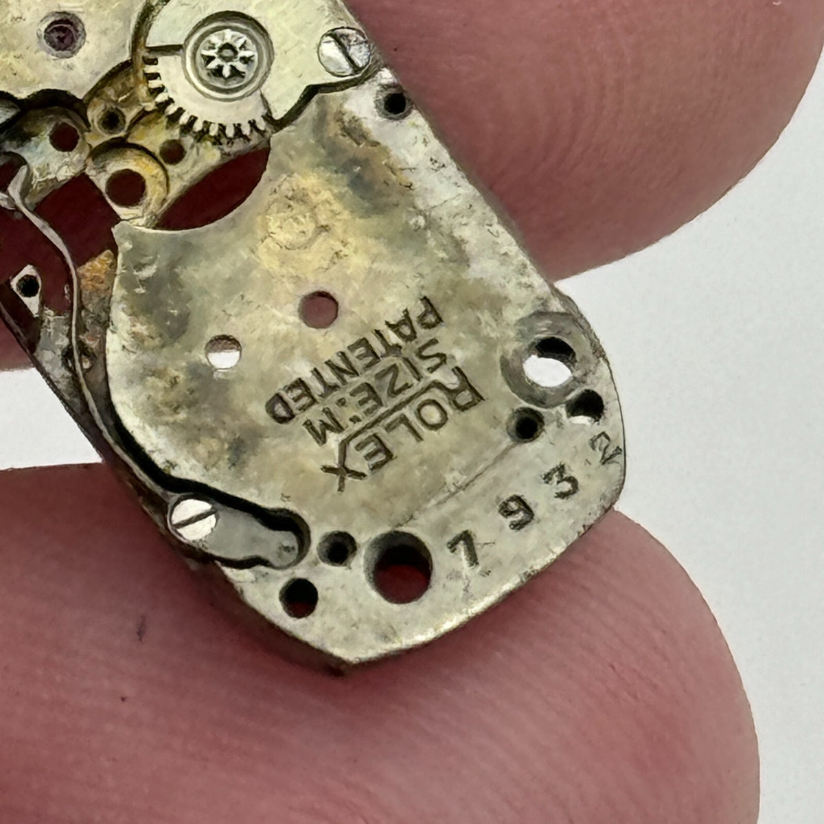 Rolex Size M Watch Movement Patented Main Plate Manual Wind Vintage Parts 10mm 