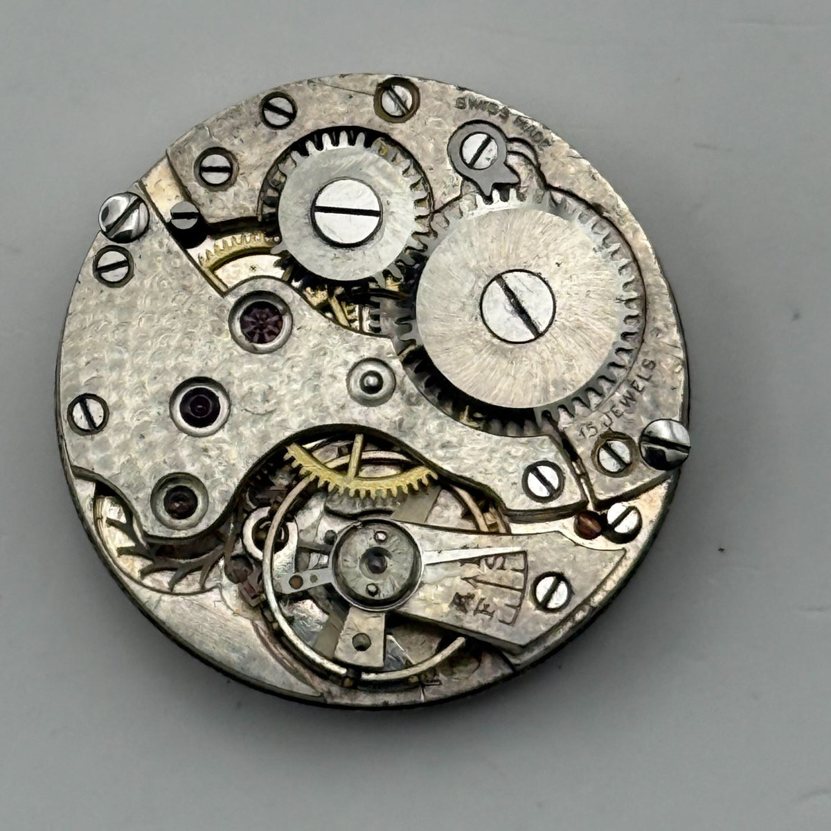 Unidentified Watch Movement Swiss Made Manual Wind Vintage Parts Repair 21.9mm