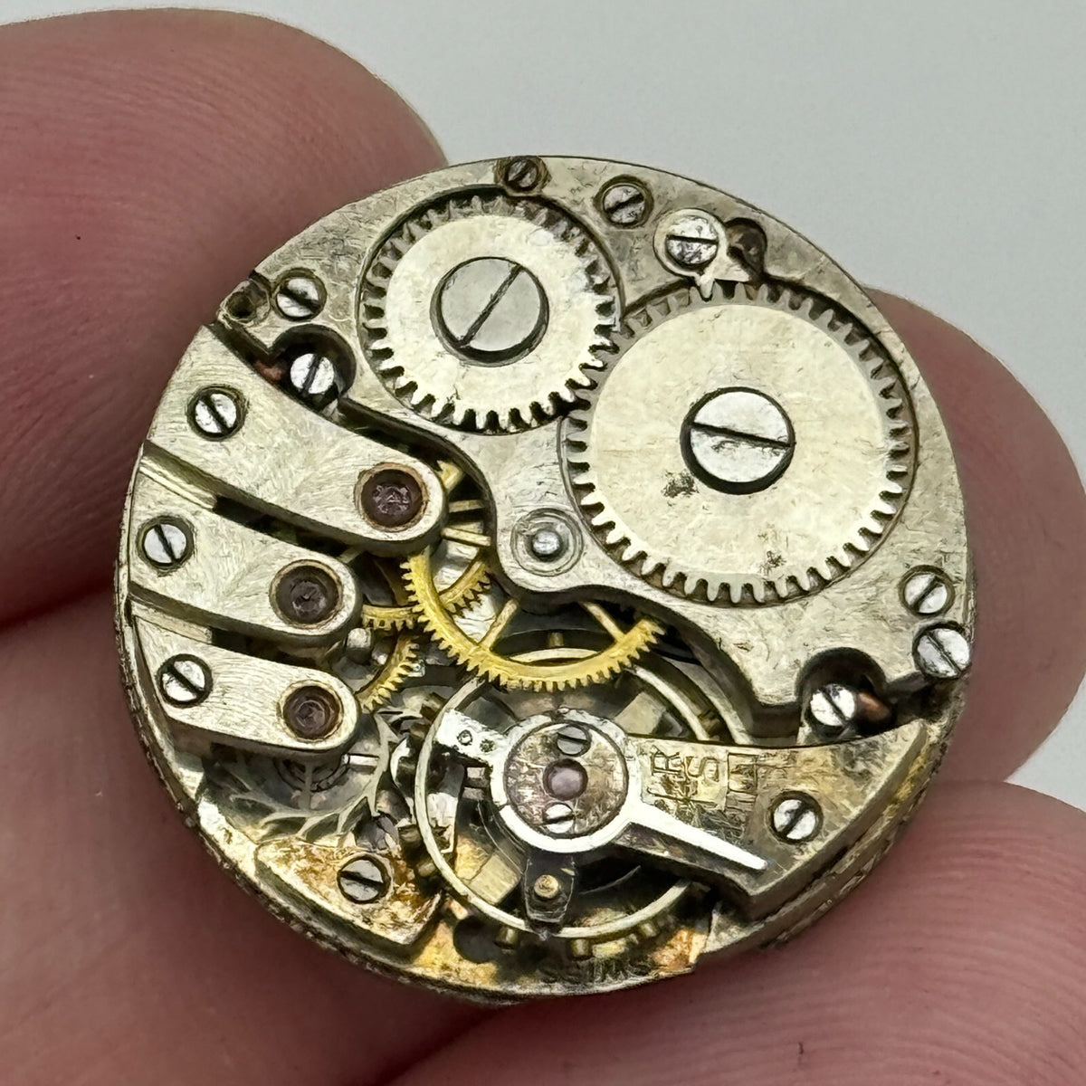 Unidentified Watch Movement Bullseye Dial Manual Wind 23.7mm Parts Repair