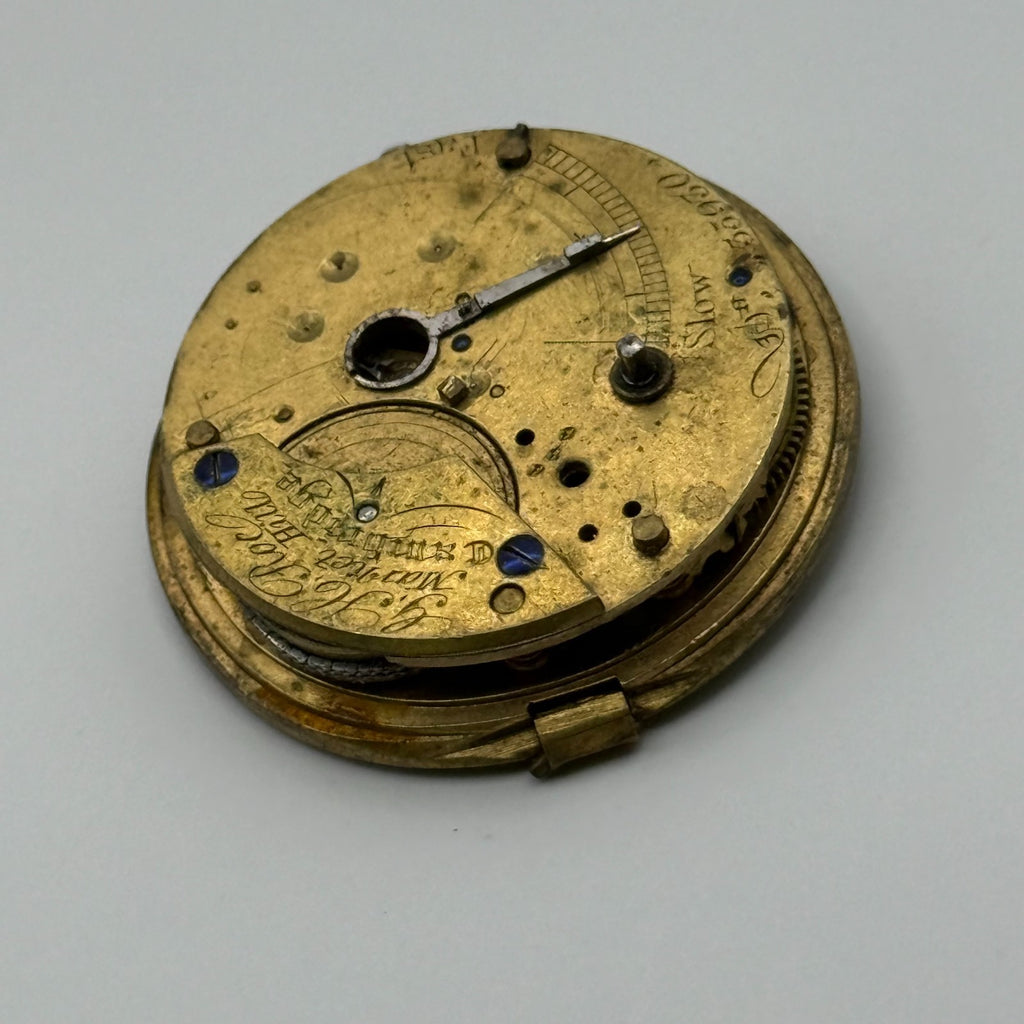 English Lever Fusee Pocket Watch Movement - G.H. Roc Cambridge - Parts / Repair