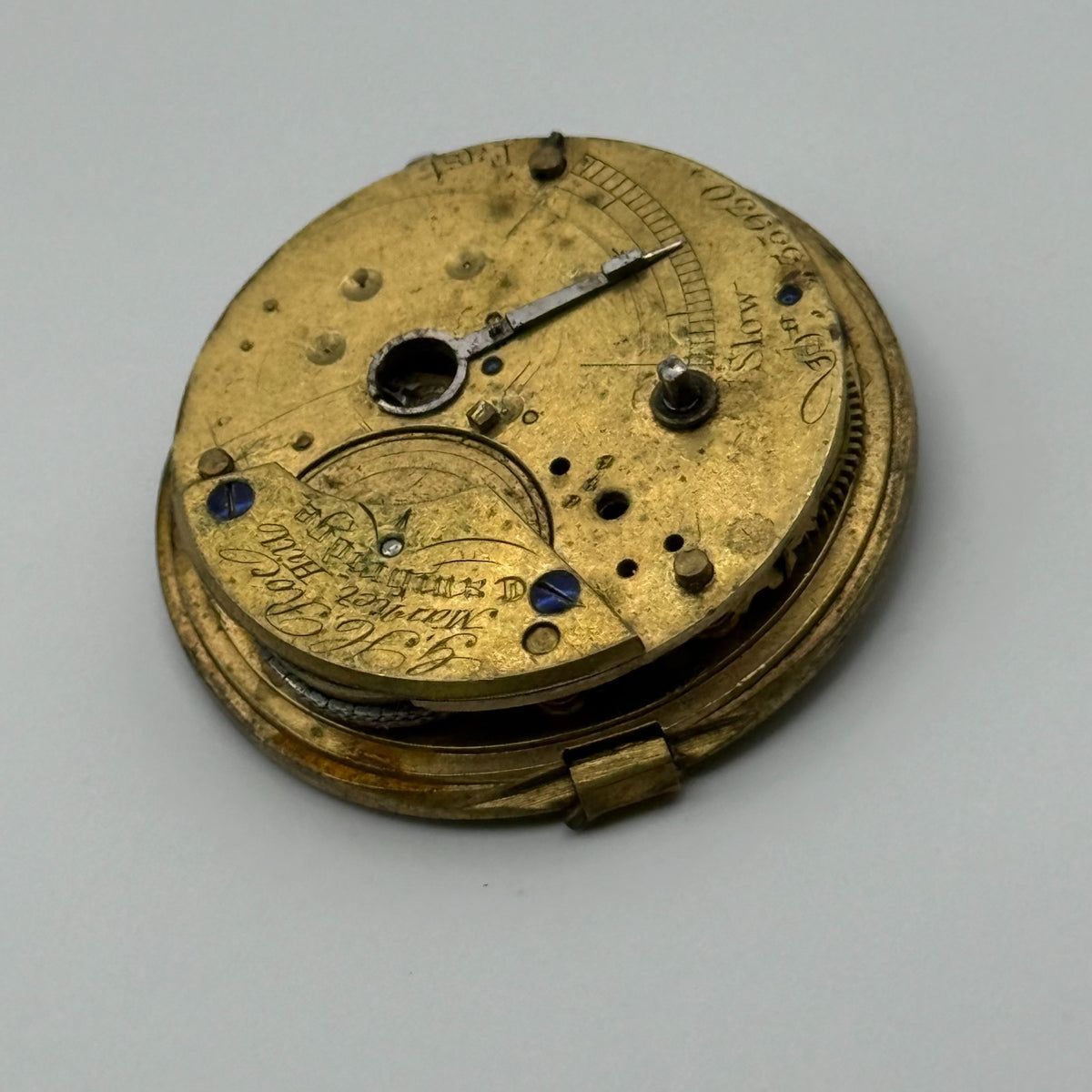 English Lever Fusee Pocket Watch Movement - G.H. Roc Cambridge - Parts / Repair