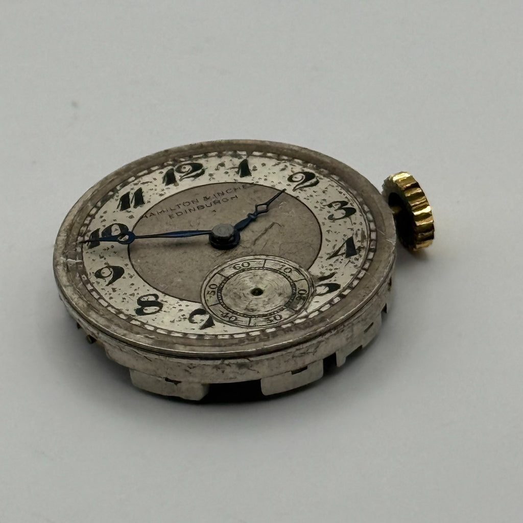Hamilton & Inches Edinburgh Watch Movement Blue Jewels Sub Seconds Parts 21.9mm