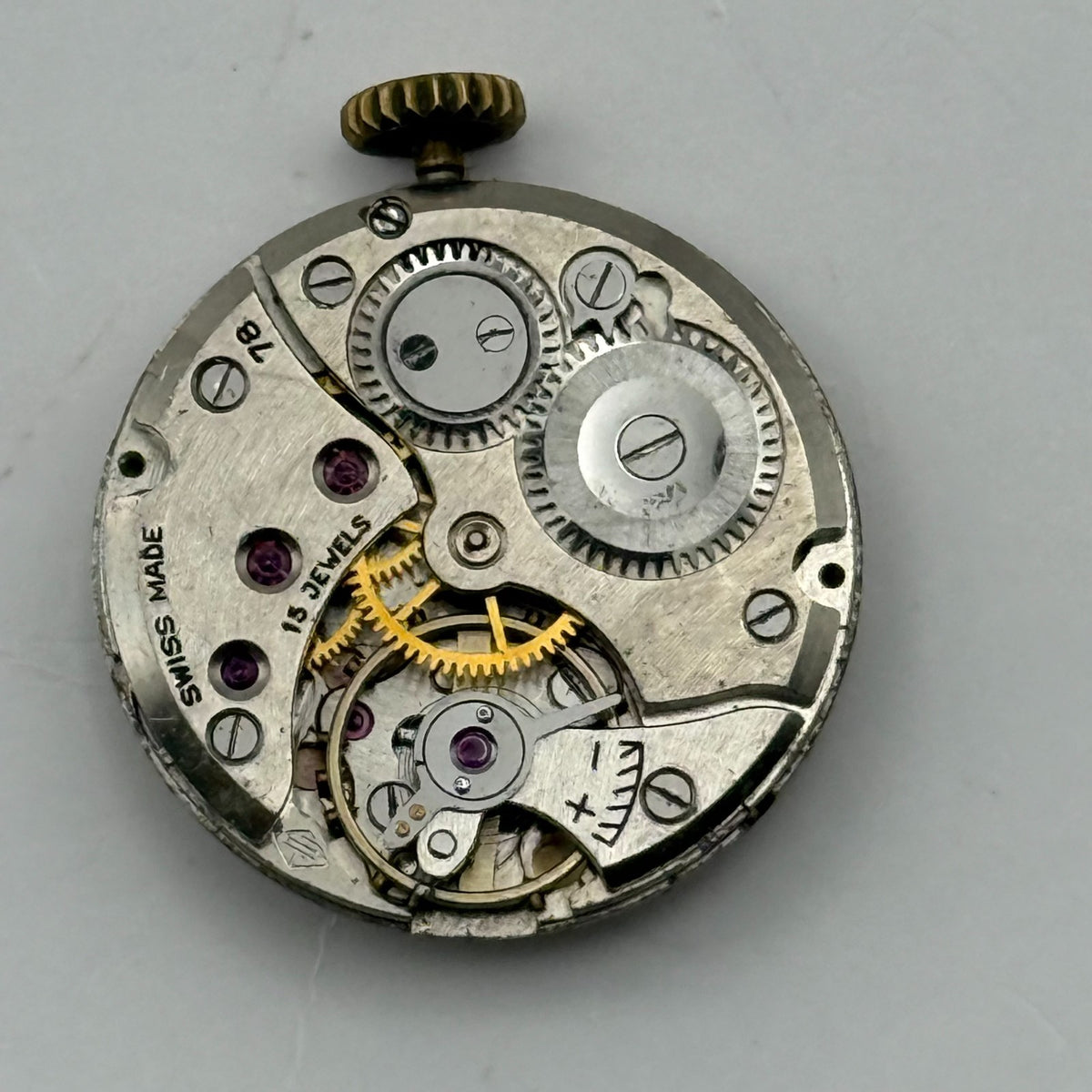 Revue 78 Watch Movement Limit 15 Jewels Swiss Manual Wind Parts Repair 19.7mm