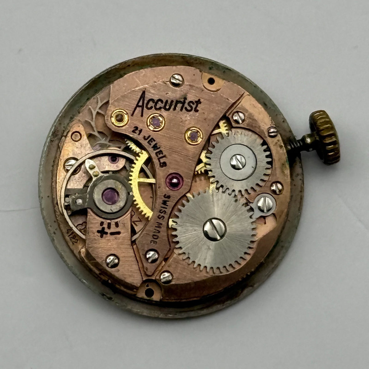 Felsa 4122 Watch Movement Accurist 21 Jewels Swiss Manual Wind Parts 17.5mm