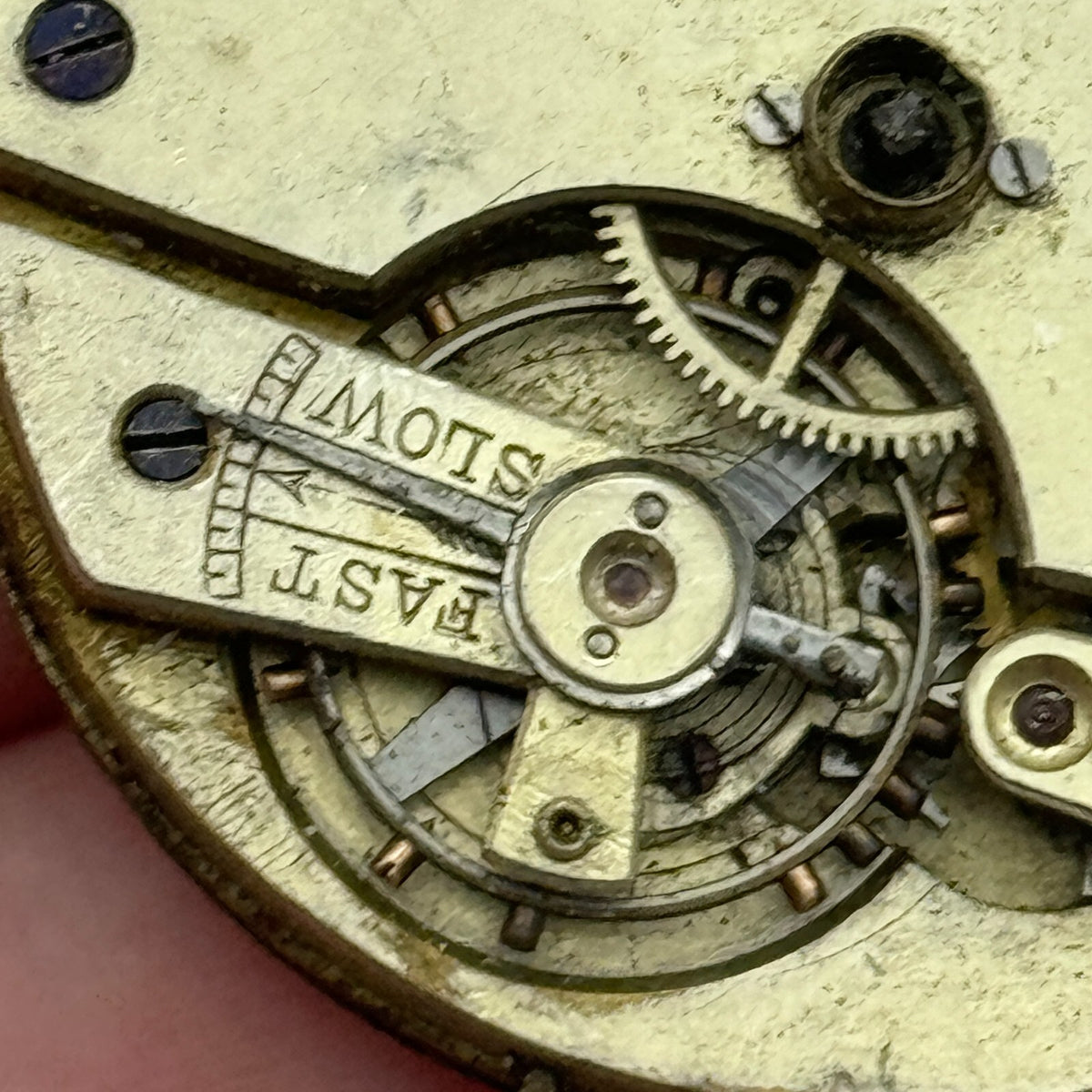 Antique Pocket Watch Movement Henry E Peck Patent 2622 Safety Pinion Part 45.1mm