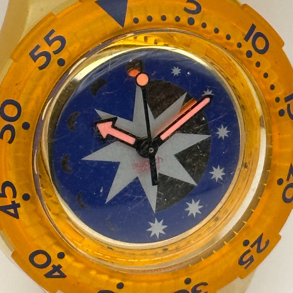 Vintage Swatch Scuba Watch SDK112 Golden Island 1992 ETA Quartz Swiss 40mm Parts
