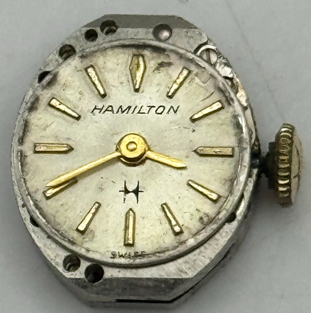 Hamilton 16 Watch Movement Ladies Manual Wind Vintage Swiss Parts 13mm